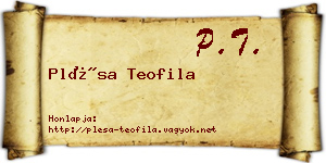 Plésa Teofila névjegykártya